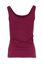 Bamboo Scoop Singlet - Burgundy