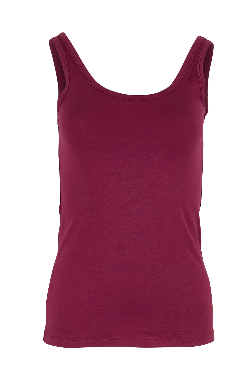 Bamboo Scoop Singlet - Burgundy