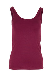 Bamboo Scoop Singlet - Burgundy