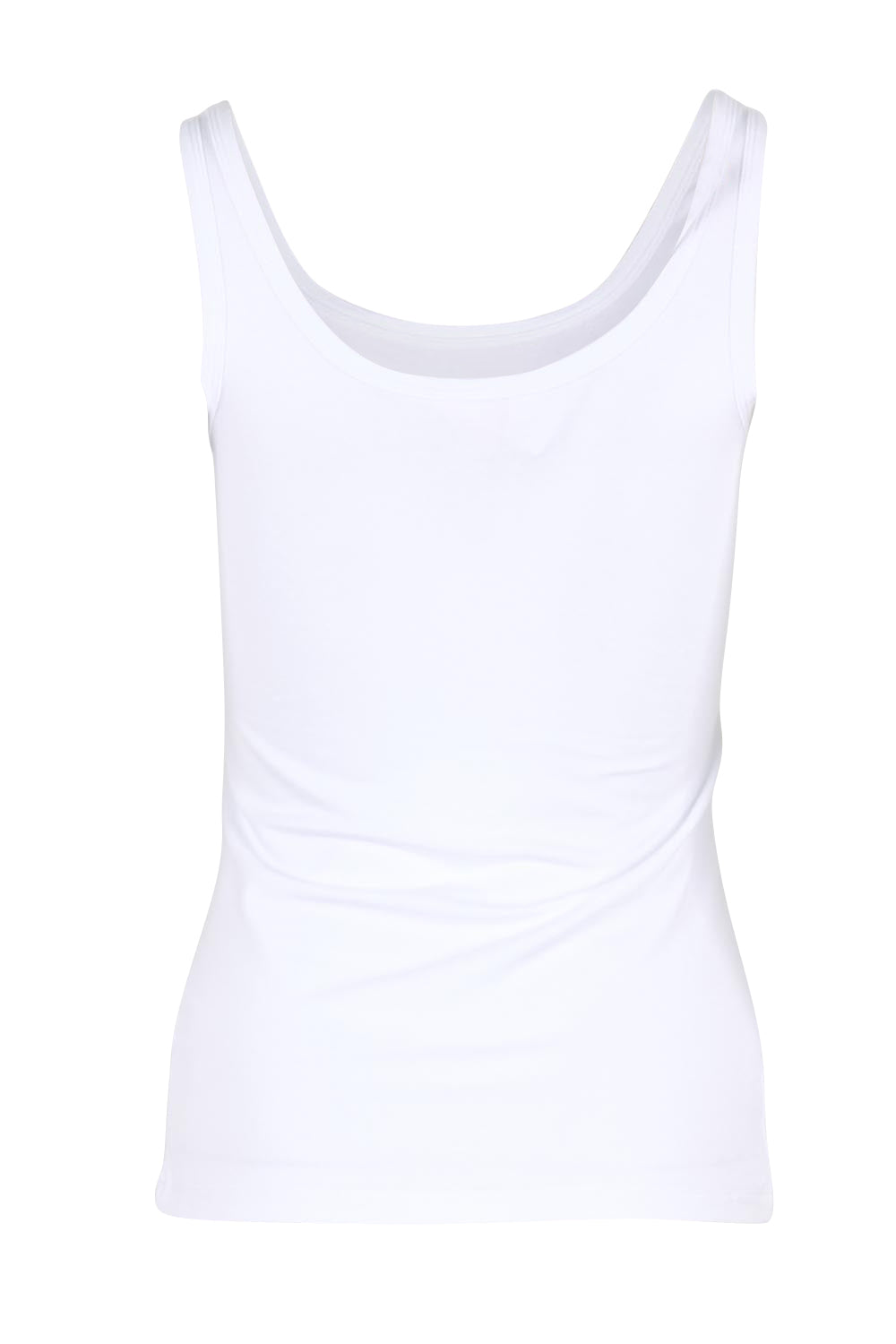 Bamboo Scoop Singlet - White