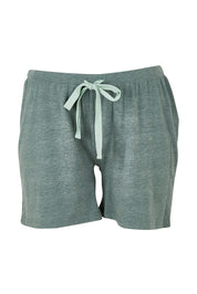Product shot of the Bamboo Shorts in colour Moss (Green), from the front