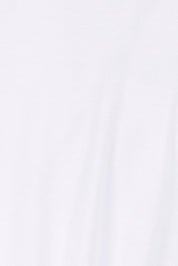 Product shot of the Short Sleeve Cross Front PJ Top in colour White (White), detail
