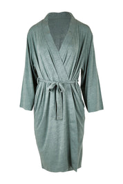 Product shot of the Bamboo Robe in colour Moss (Green), from the front