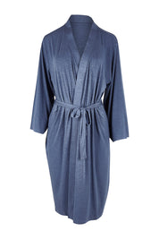 Product shot of the Bamboo Robe in colour Twilight (Blue), from the front