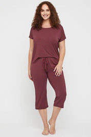 Lounge Bamboo Tee - Burgundy
