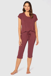 Lounge Bamboo Tee - Burgundy