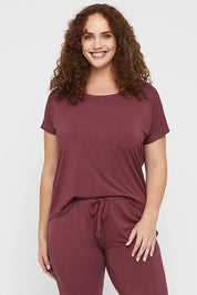 Lounge Bamboo Tee - Burgundy