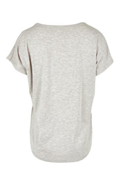 Product shot of the Lounge Bamboo Tee in colour Oatmeal, from the back