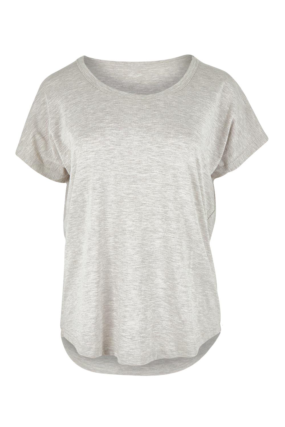 Product shot of the Lounge Bamboo Tee in colour Oatmeal, from the front