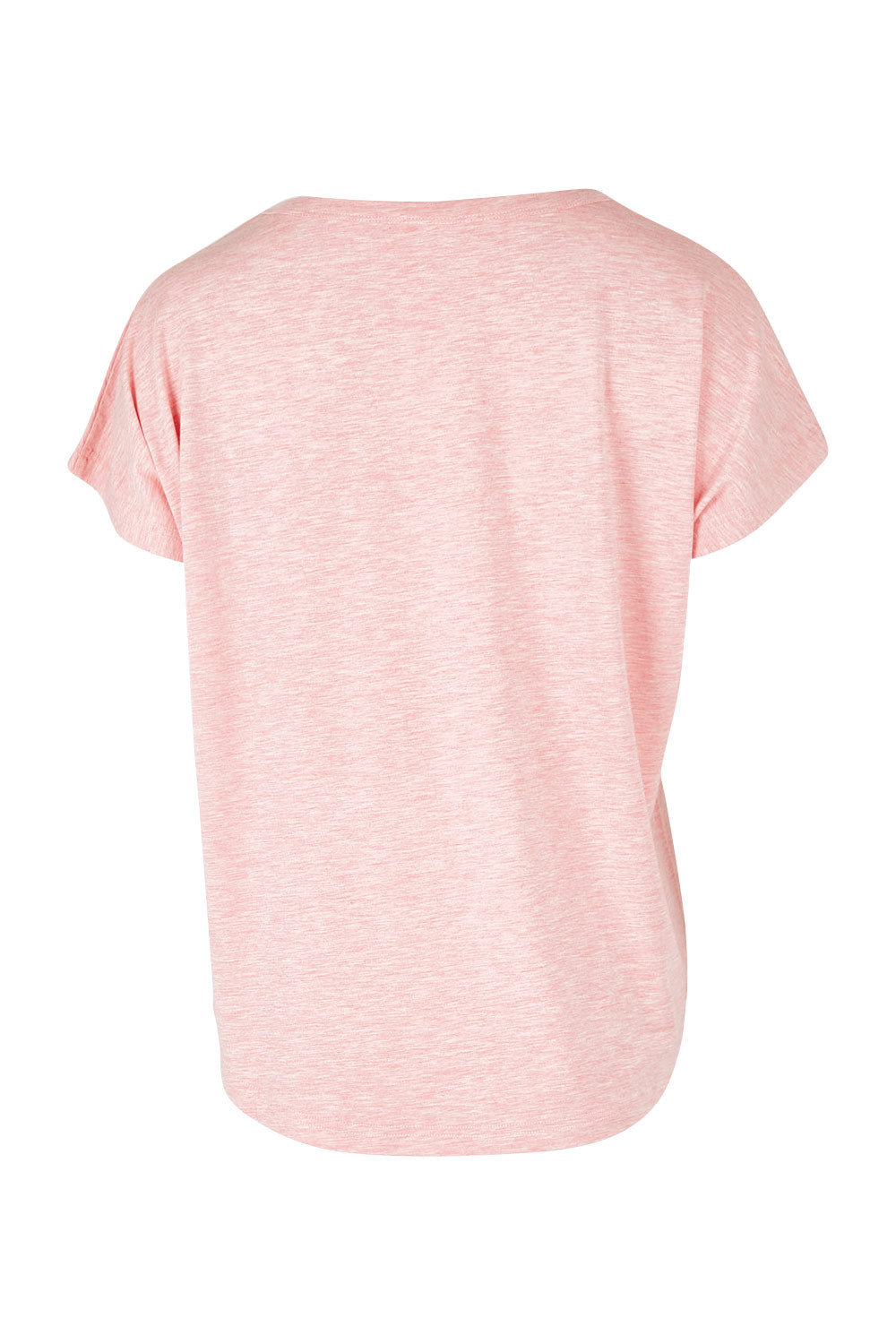 Product shot of the Lounge Bamboo Tee in colour Rose (Pink), from the back