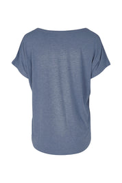 Product shot of the Lounge Bamboo Tee in colour Twilight (Blue), from the back