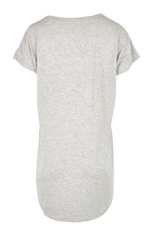 Product shot of the Bamboo Nightie in colour Oatmeal, from the back
