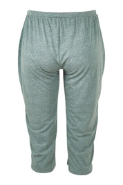Product shot of the 3/4 Bamboo PJ Pant in colour Moss (Green), from the back