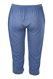 Product shot of the 3/4 Bamboo PJ Pant in colour Twilight (Blue), from the back