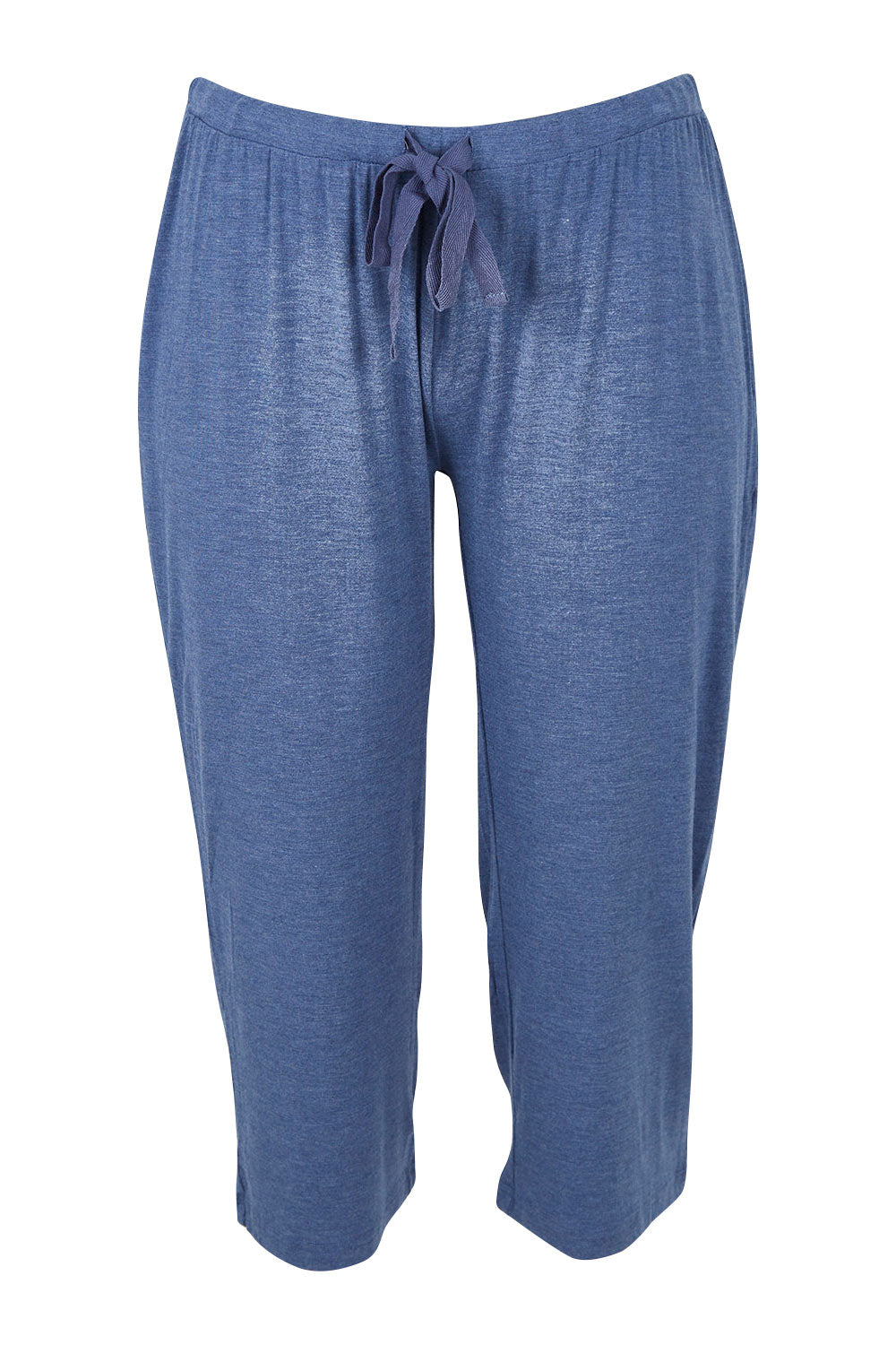 Product shot of the 3/4 Bamboo PJ Pant in colour Twilight (Blue), from the front