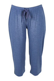Product shot of the 3/4 Bamboo PJ Pant in colour Twilight (Blue), from the front