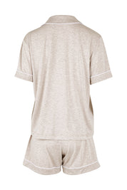 Product shot of the Bamboo PJ Set in colour Oatmeal, from the back