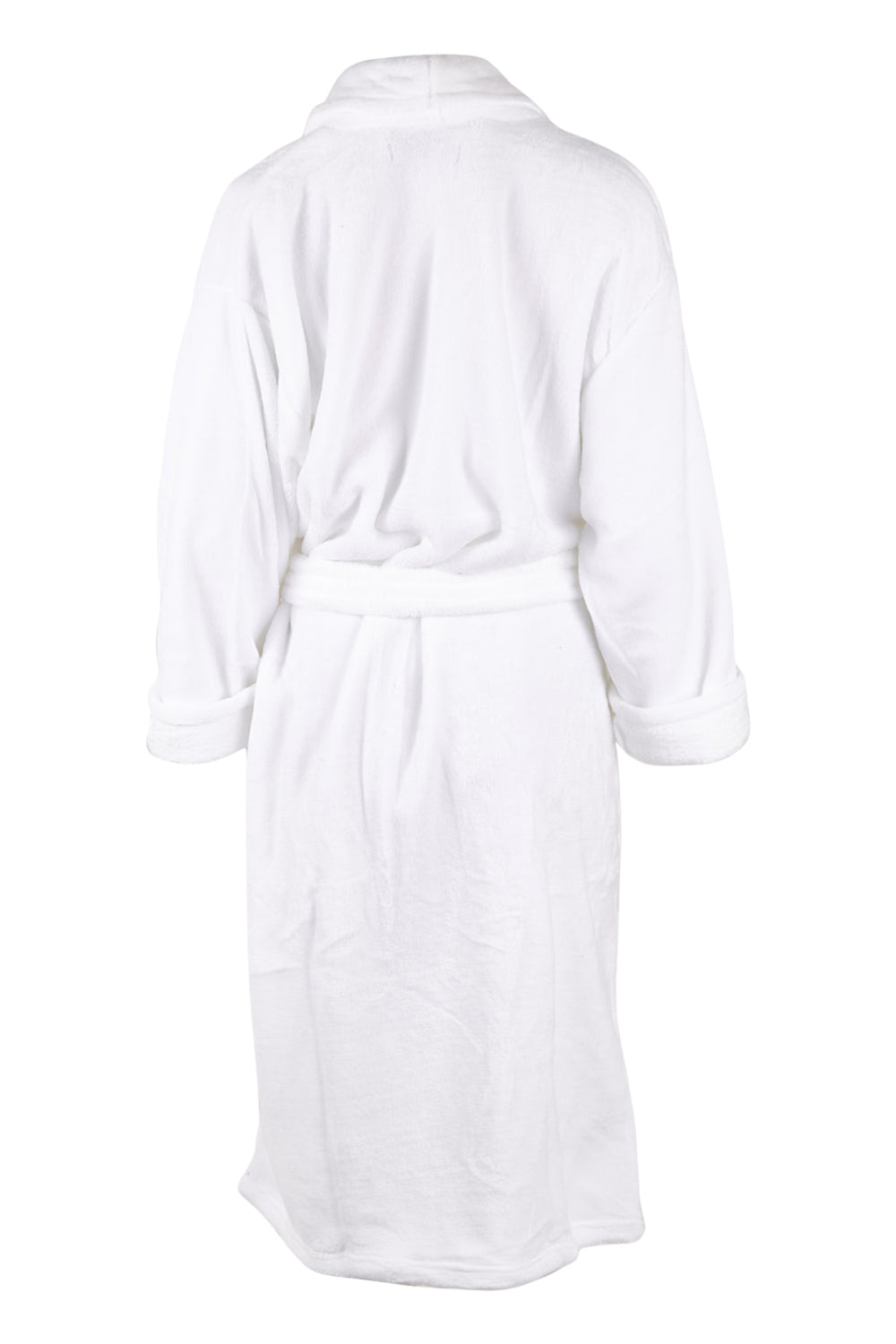 Product shot of the Microplush Bath Robe in colour White (White), from the back