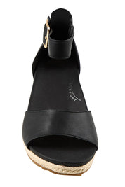 Product shot of the Olivia Espadrille Heel - Black in colour Black, showing detail