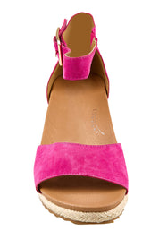 Product shot of the Olivia Espadrille Heel - Fushiasuede in colour Fushiasuede, showing detail
