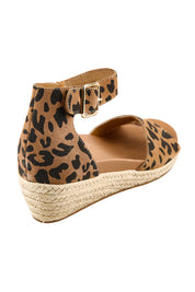 Product shot of the Olivia Espadrille Heel - Leopard in colour Leopard, from the back