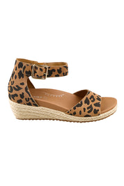 Product shot of the Olivia Espadrille Heel - Leopard in colour Leopard, from the front