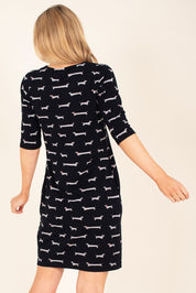 Preloved Sausage Dog 3/4 Sleeve Dress - Multi