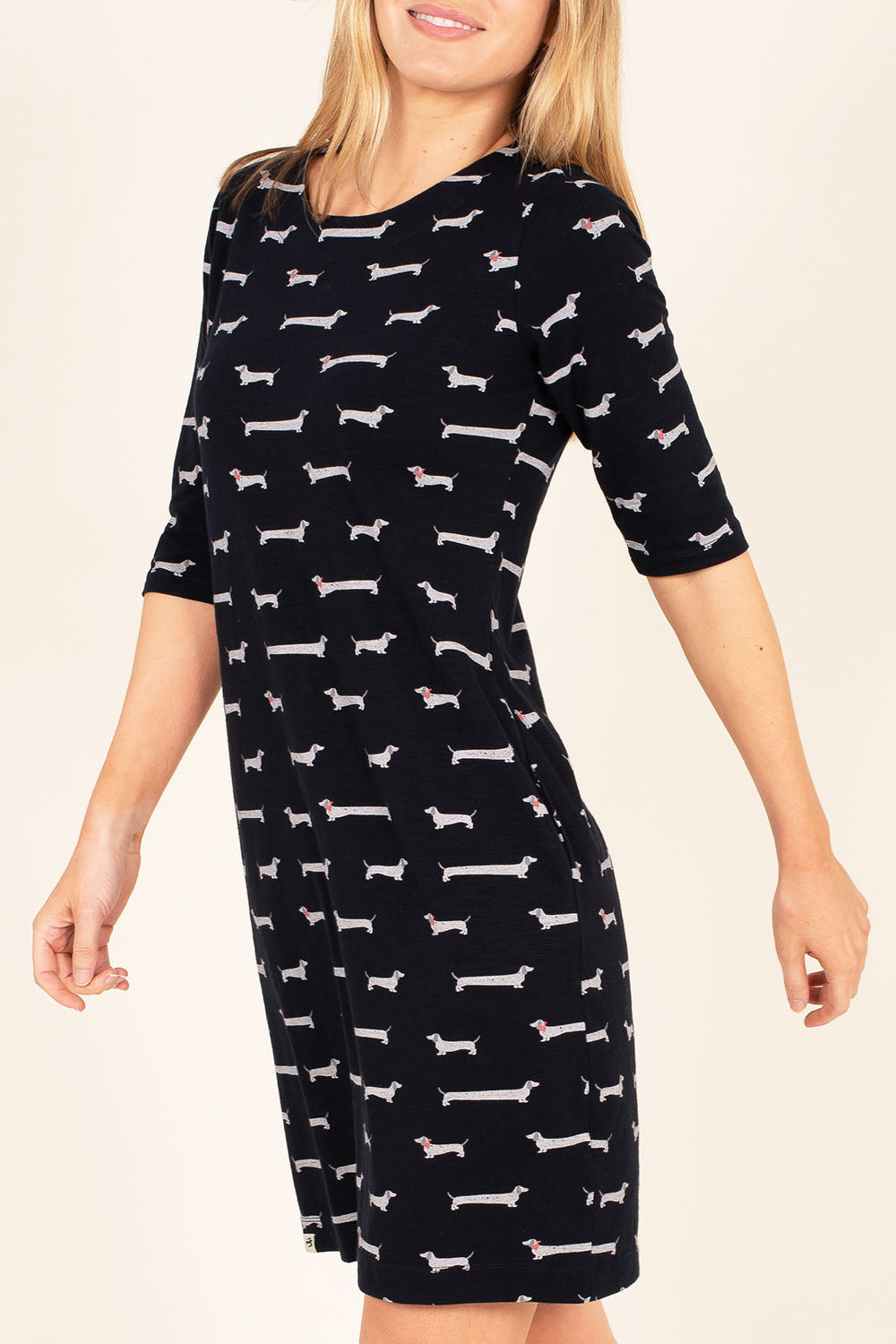 Preloved Sausage Dog 3/4 Sleeve Dress - Multi