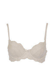Product shot of the Body Lace Contour Bra in colour White - White (White), from the front
