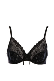 Product shot of the Yvette Underwire Bra in colour Black (Black), from the front