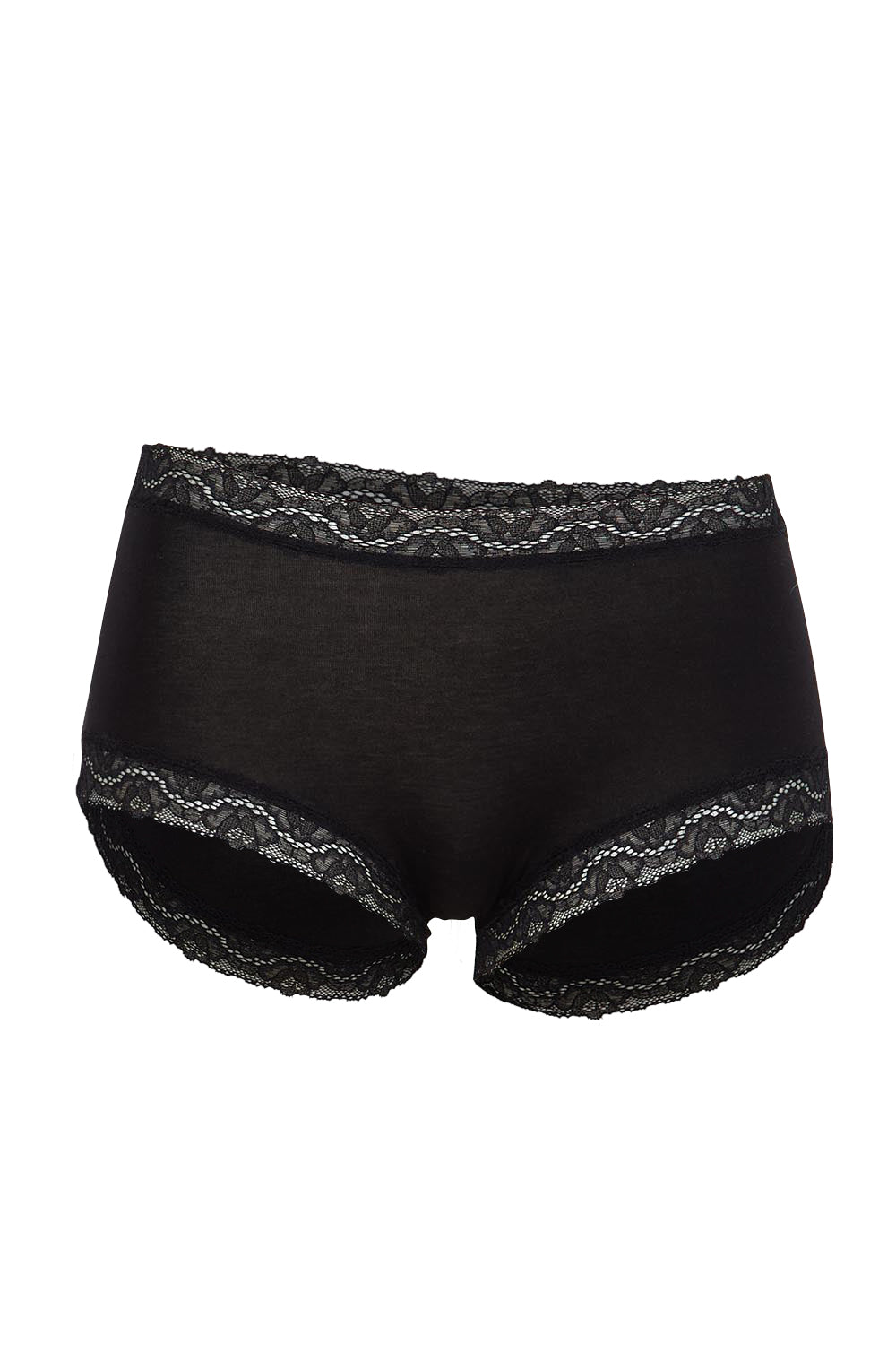 Product shot of the Marais Cotton Full Brief - Black in colour Black, from the front