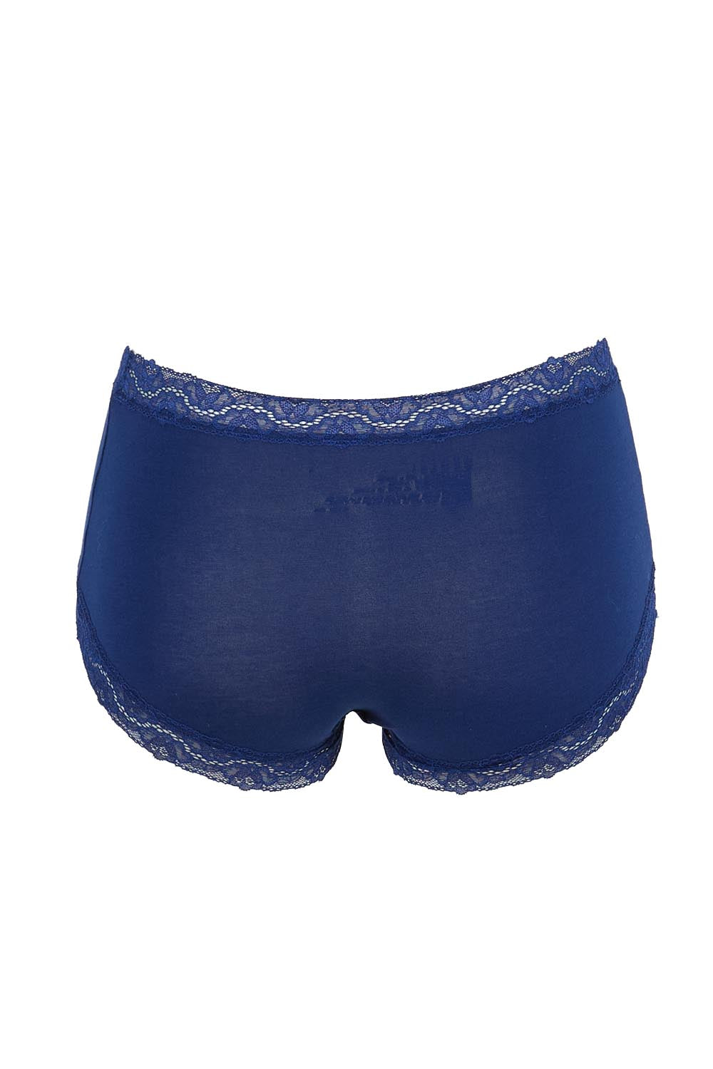 Product shot of the Marais Cotton Full Brief - Darksapphire in colour Darksapphire, from the back