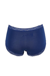 Product shot of the Marais Cotton Full Brief - Darksapphire in colour Darksapphire, from the back