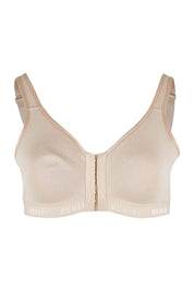 Product shot of the Post Surgery Front Opening Bra in colour Bodytone, from the front
