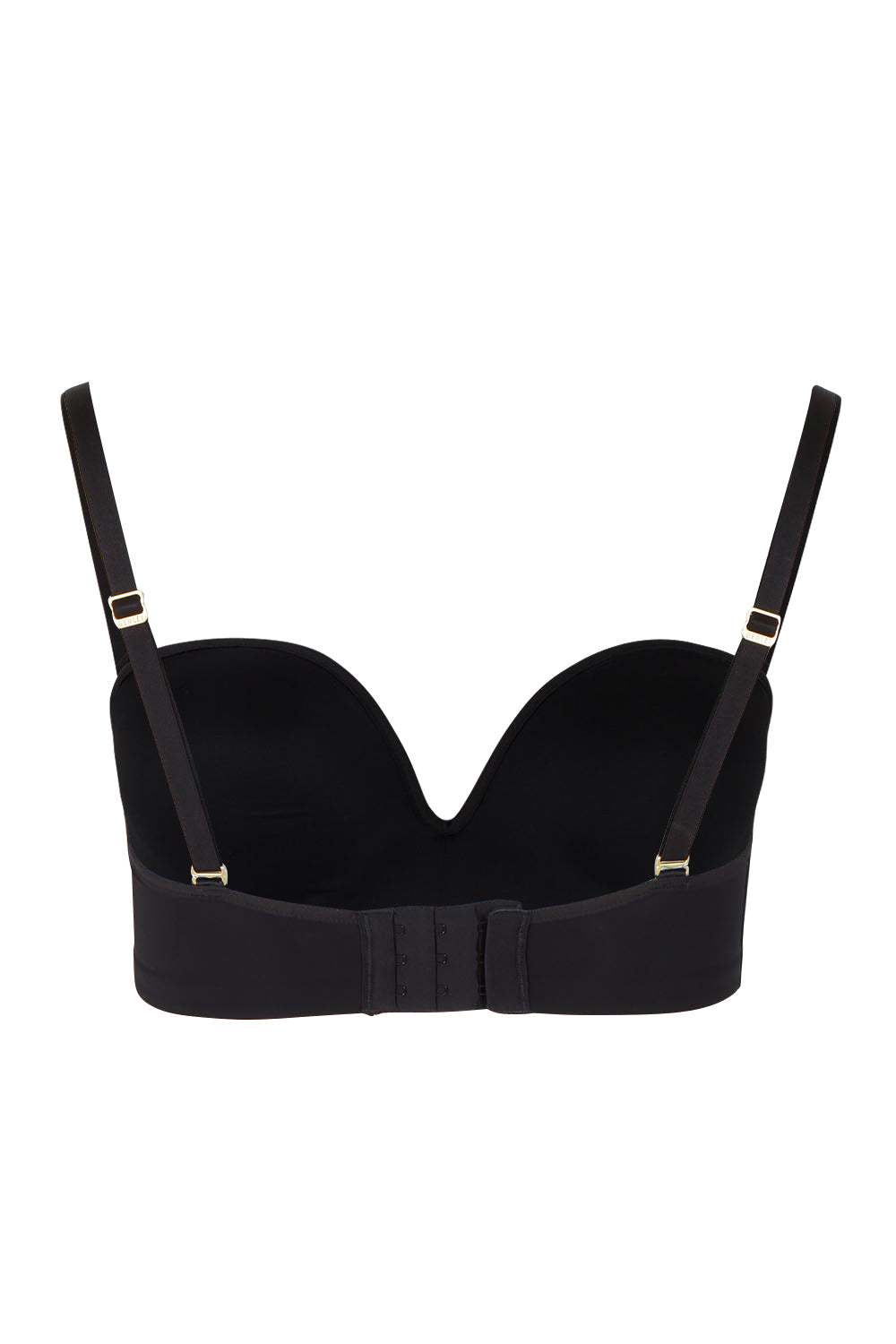 Product shot of the Strapless Bra in colour Black (Black), from the back