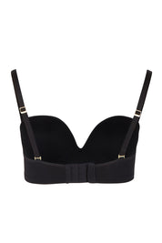 Product shot of the Strapless Bra in colour Black (Black), from the back