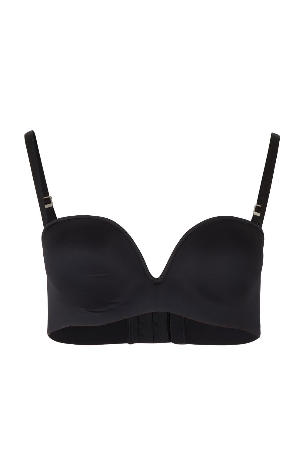 Product shot of the Strapless Bra in colour Black (Black), from the front