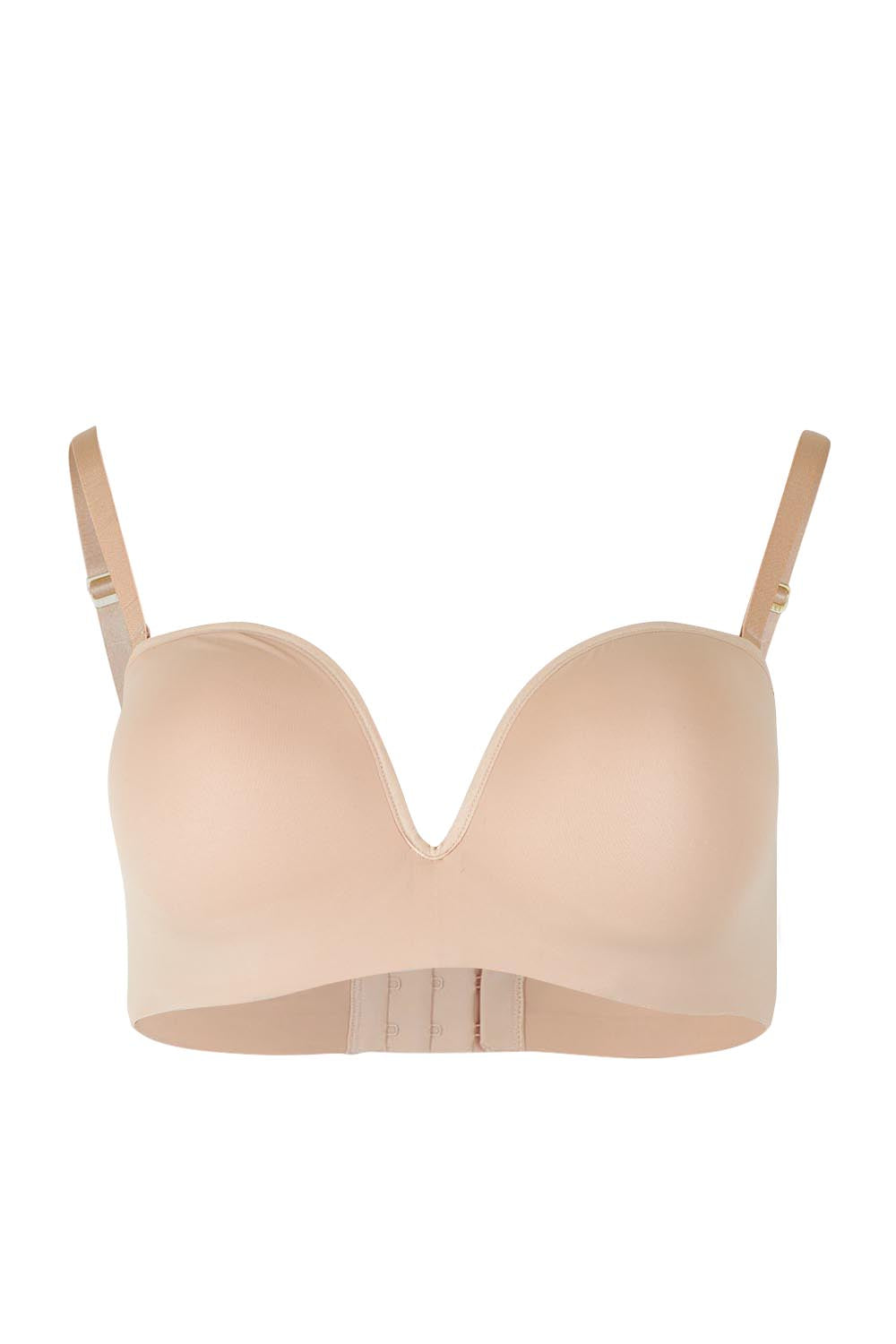 Product shot of the Strapless Bra in colour Nude, from the front