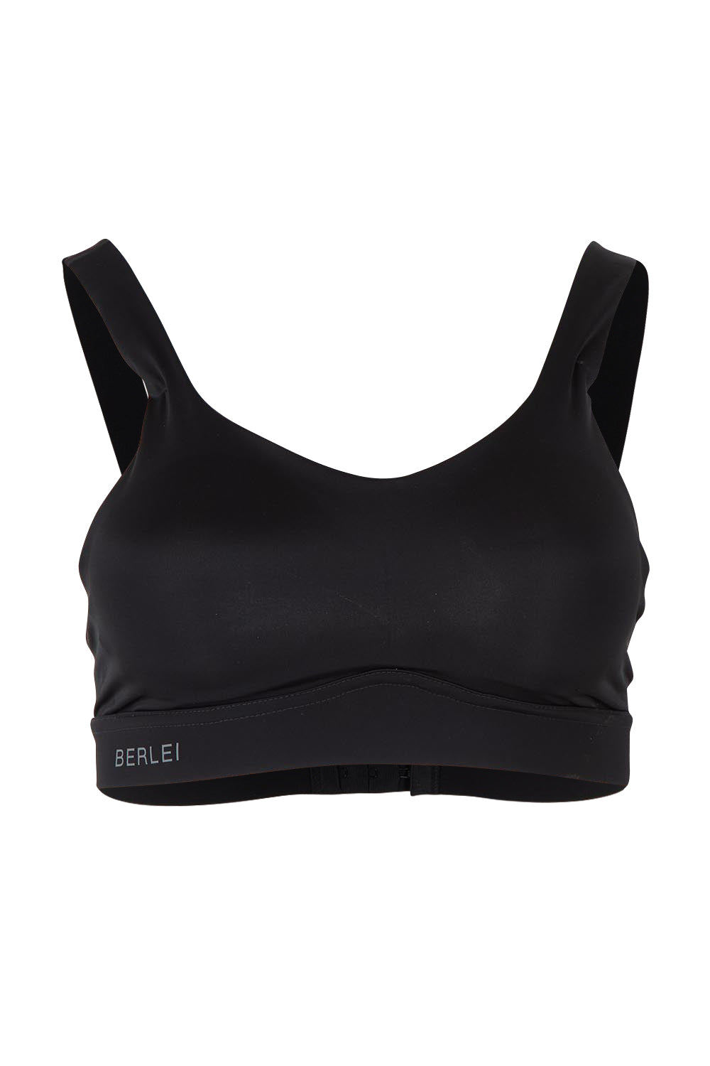 Product shot of the Smooth Power Wirefree Sports Bra in colour Black (Black), from the front