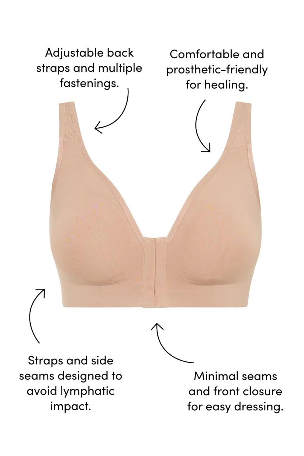Product shot of the Postin colourSurgery Recovery Bra - Nude, detail