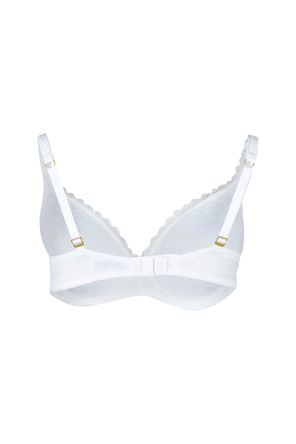 Product shot of the Barely There Lace Contour Bra in colour White (White), from the back