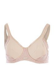 Product shot of the Electrify Mesh Underwire Bra in colour SoftPowder, from the front