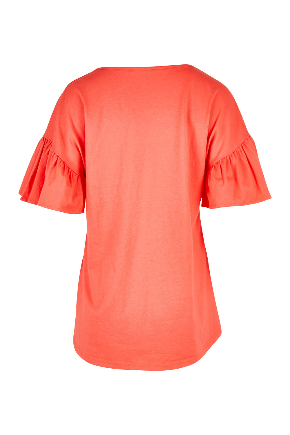 Product shot of the Alessi Frill Top in colour Strawberry (Pink), from the back