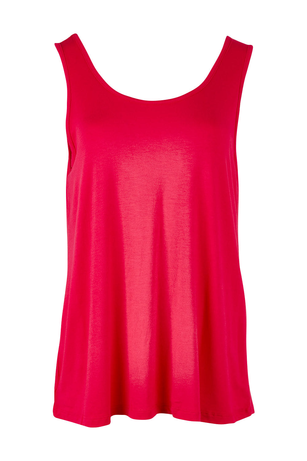 Product shot of the Sirena Reversible Tank in colour Rosered (Red), from the front