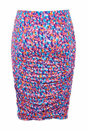 Product shot of the Nadia Skirt in colour Paradise (Blue), from the back