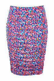 Product shot of the Nadia Skirt in colour Paradise (Blue), from the front