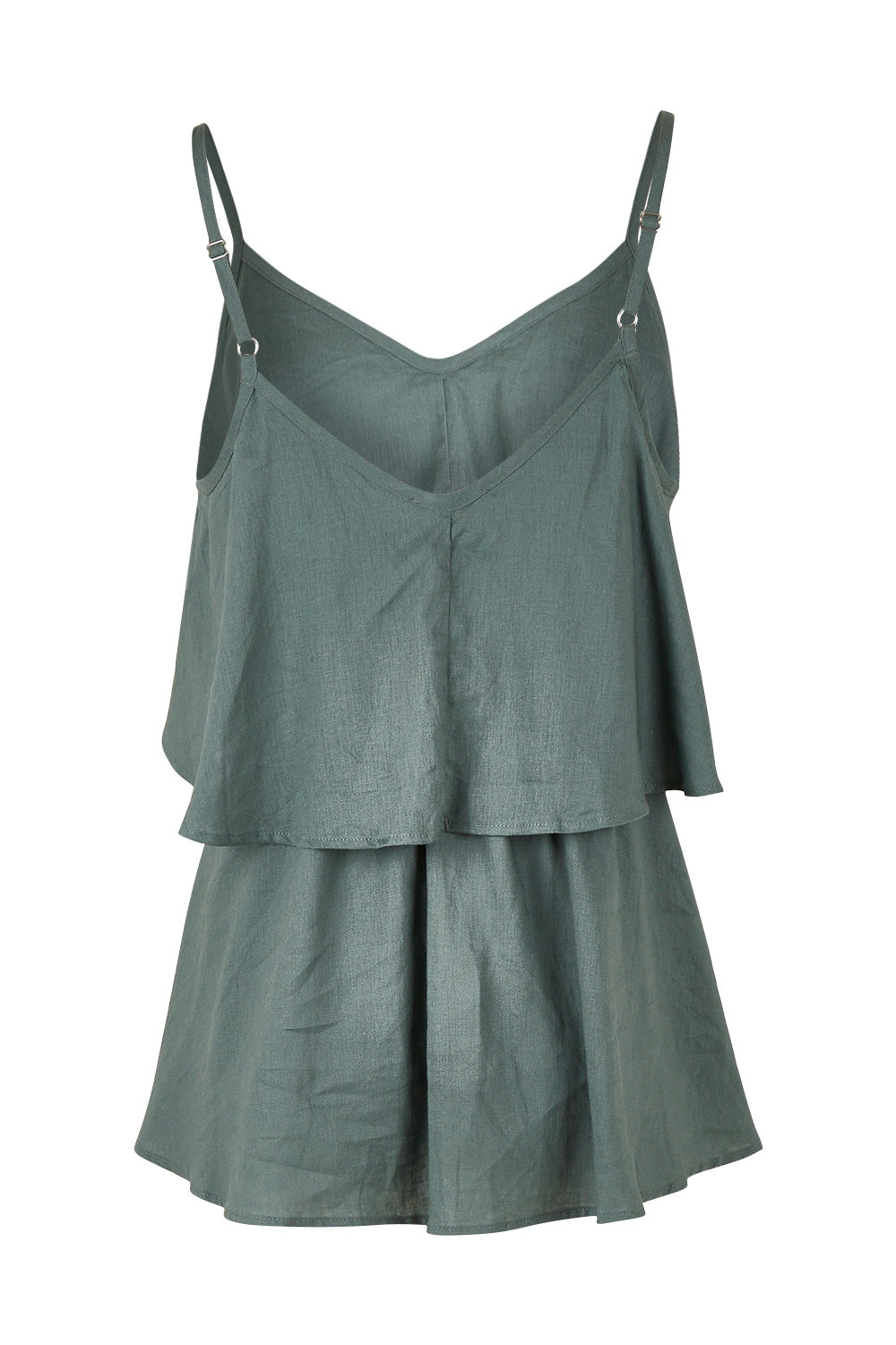 Product shot of the Fifi Cami in colour Deepgrn (Green), from the back