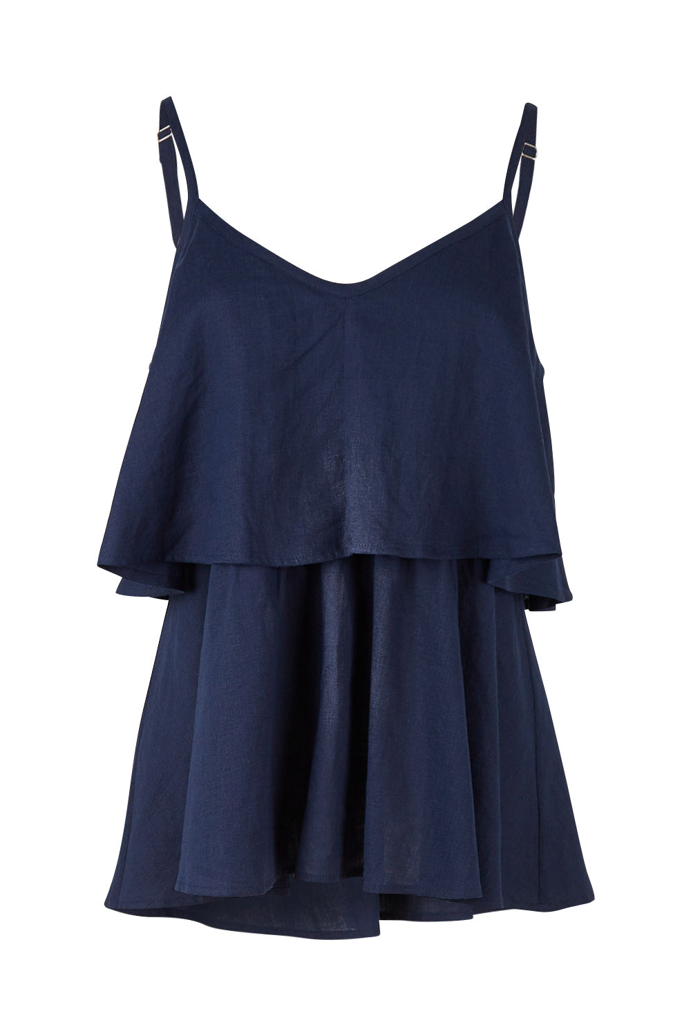 Product shot of the Fifi Cami in colour Nigshadow (Blue), from the front