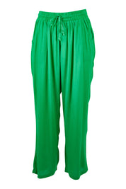 Product shot of the Rani Pants in colour Green (Green), from the front