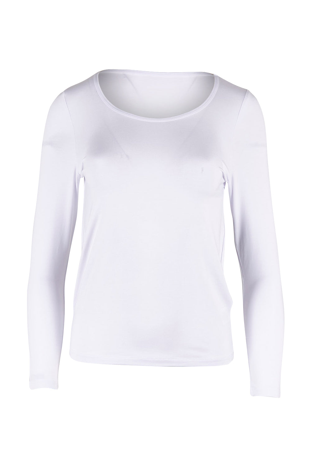 Product shot of the Kelli Long Sleeve Top in colour White (White), from the front
